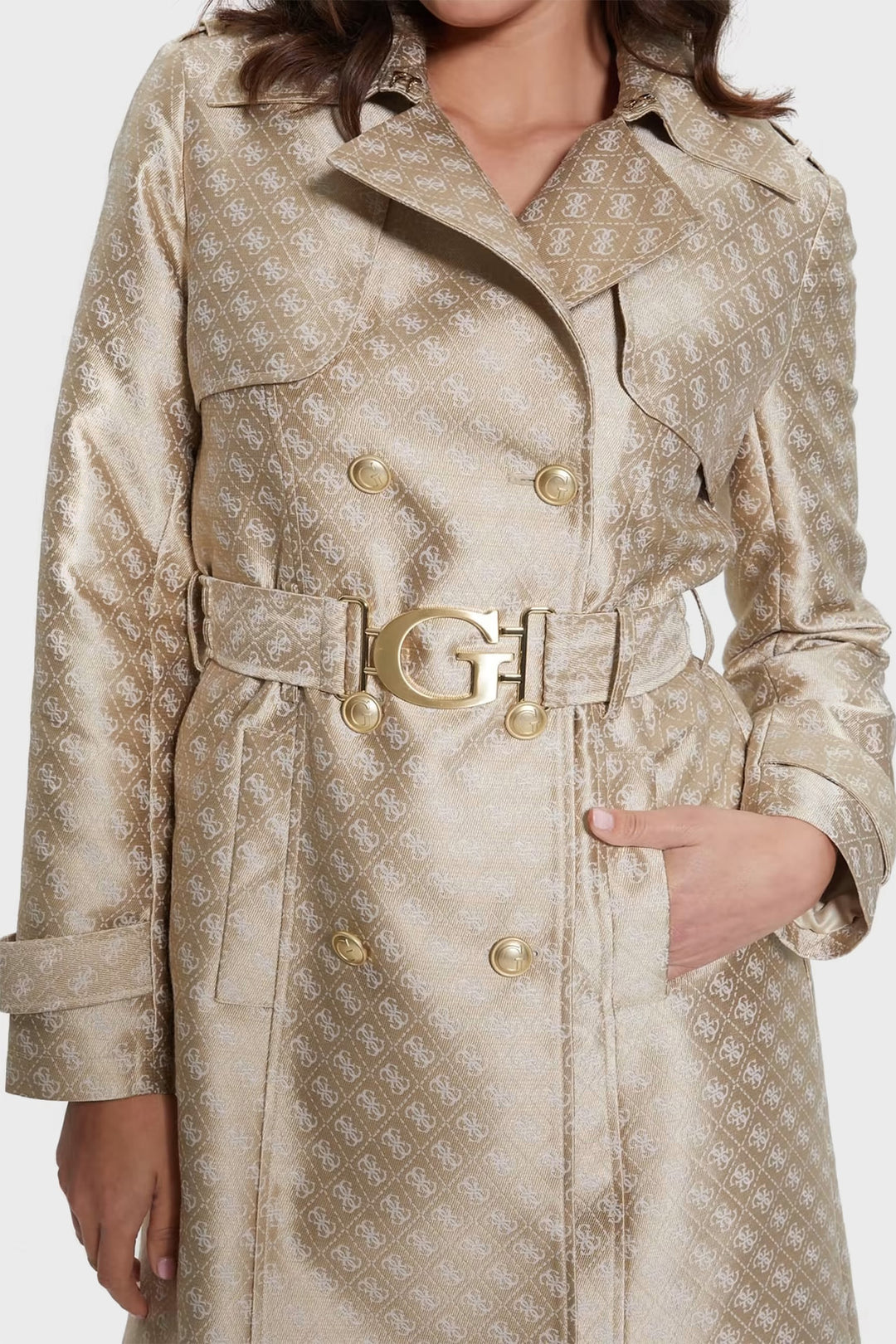 Dilatta logo regular fit arched ladies trench coat